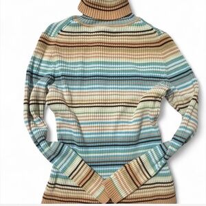 Striped Multicolor Turtleneck Sweater